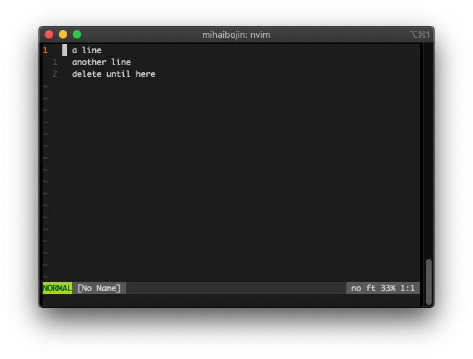 Screenshot showing relative line numbers in ViM.