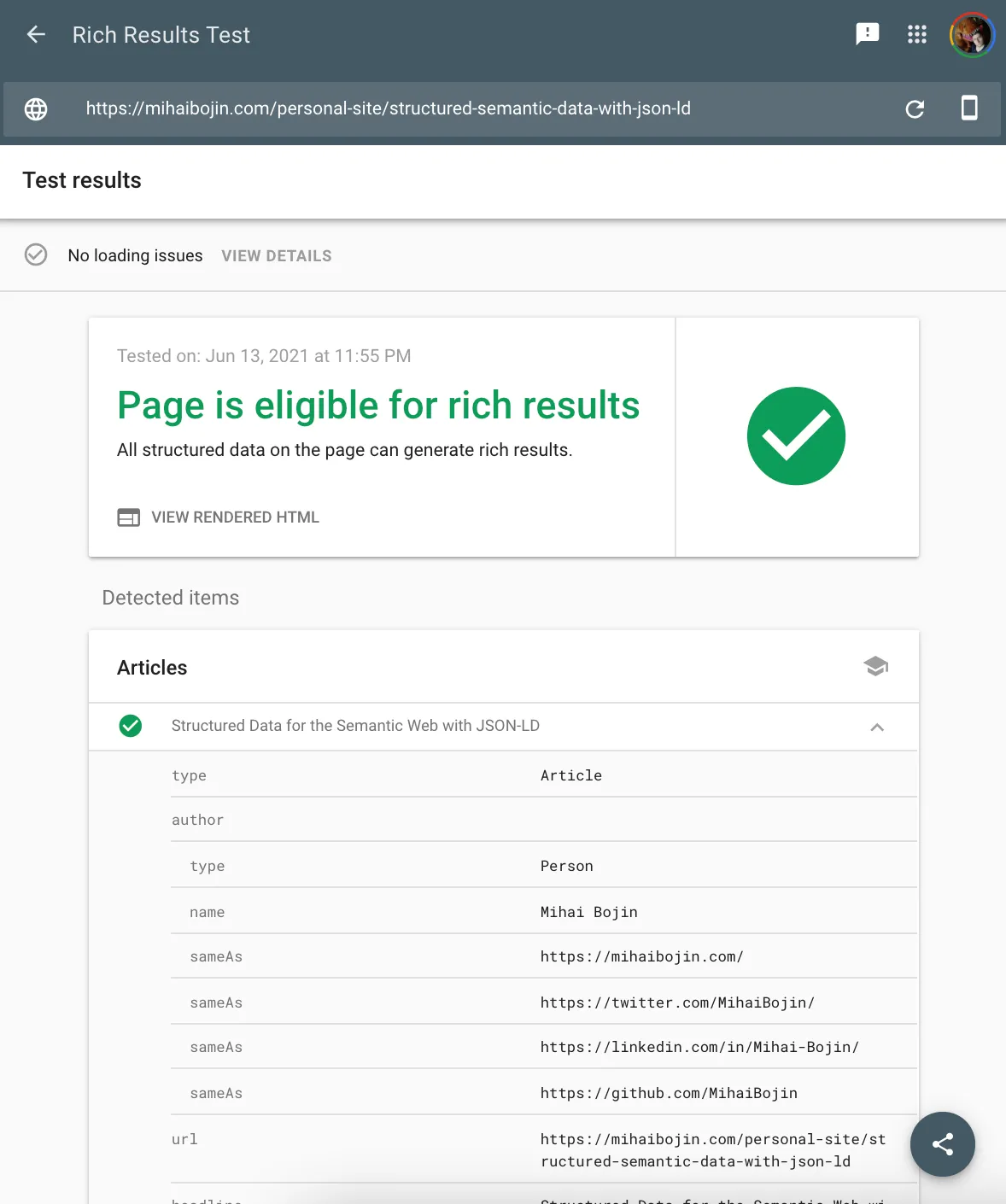 Rich Results Tester